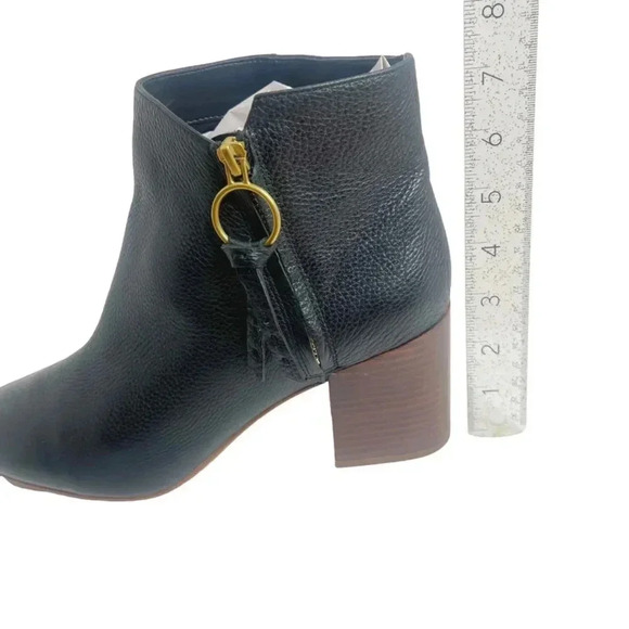 Franco Sarto Callahan Black Pebbled Leather Booties Size 11 - Picture 7 of 12